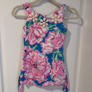 Girls Size 6 Delia Lucky Charm Floral Print shift Summer Dress Lilly Pulitzer